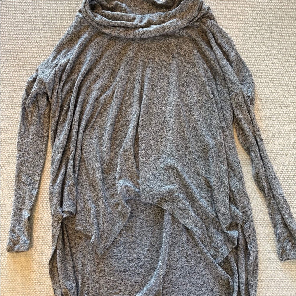 Express Heather Gray Cowl Neck Sweater